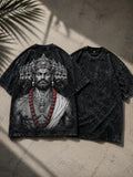 Nullfit Black Oversized Acid Wash T-Shirt